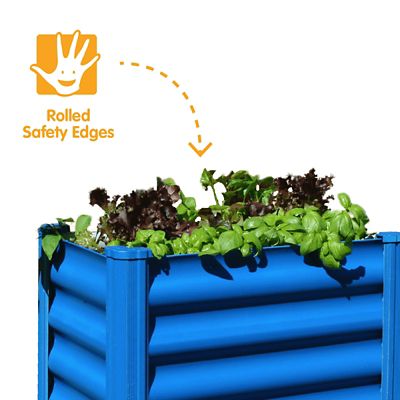 Image showing  The Organic Garden Co. Hakea 1.8 ft. x 1 ft. x 1.3 ft. Metal Kids Garden Bed, Blue