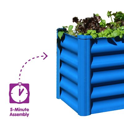 Image showing  The Organic Garden Co. Hakea 1.8 ft. x 1 ft. x 1.3 ft. Metal Kids Garden Bed, Blue