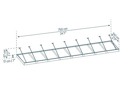 Image showing  Sophia XL 8000, 25 x 5ft. Awning, Gray/Mist