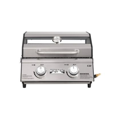 Monument Grills 2-Burner Stainless Steel Tabletop Propane Gas Grill, Silver
