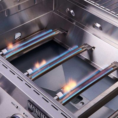 Image showing  4-Burner Classic Series Infrared Propane Gas Grill, Silver, With Side Burner, 35633