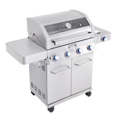 Image showing  4-Burner Classic Series Propane and Natural Gas Grill, Silver, With Side Burner