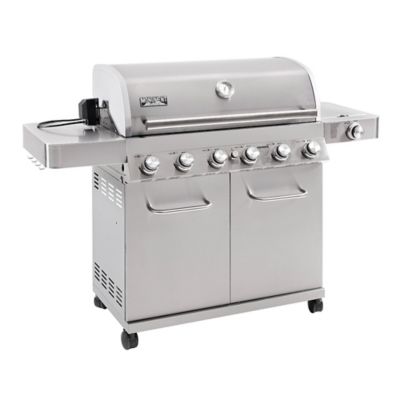 Image showing  6-Burner Classic Series Propane Gas Grill, Silver, With Side Burner