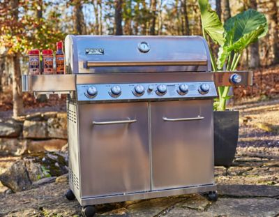 Image showing  6-Burner Classic Series Propane Gas Grill, Silver, With Side Burner
