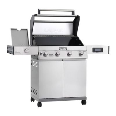 Image showing  4-Burner Denali Series Smart Propane Gas Grill, Silver, With Side Burner