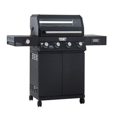 Image showing  4-Burner Denali Series Smart Propane Gas Grill, Black, With Side Burner