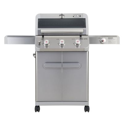 Monument Grills 3-Burner Mesa Series Propane Gas Grill, Silver, With Side Burner