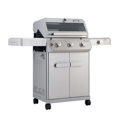 Image showing  3-Burner Mesa Series Propane Gas Grill, Silver, With Side Burner