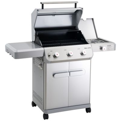Image showing  3-Burner Mesa Series Propane Gas Grill, Silver, With Side Burner