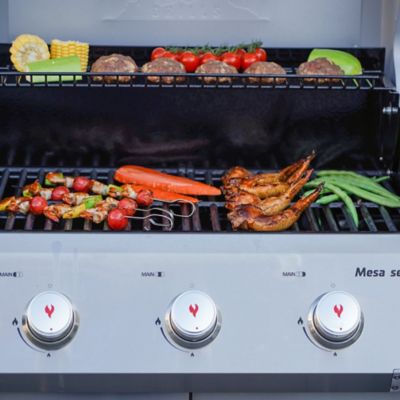 Image showing 6 th Monument Grills 3-Burner Mesa Series Propane Gas Grill, Silver, With Side Burner
