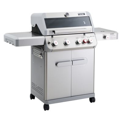Image showing  4-Burner Mesa Series Infrared Propane Gas Grill, Silver, With Side Burner