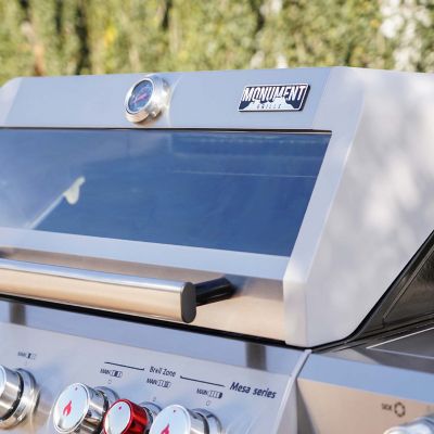 Image showing 7 th Monument Grills 4-Burner Mesa Series Infrared Propane Gas Grill, Silver, With Side Burner