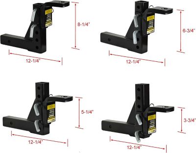 Image showing 6 th Avitec Adjustable Trailer Receiver Ball Mount
