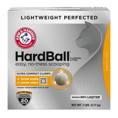 Arm & Hammer Hardball Lightweight Cat Litter, Clumping, No Mess Scooping, Multi,Cat, 7 lb.