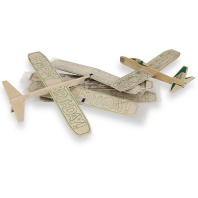 Image showing  12 in. Balsa Glider Planes Happy Birthday, 6 Pack Bundle, Ages 8 Plus
