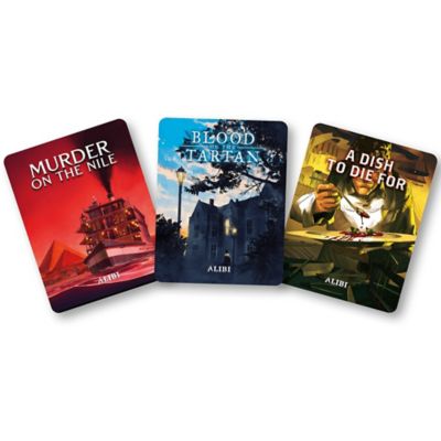 Image showing  Alibi A Murder Party Card Game, 3 Intricate Mysteries, Ages 14+, 5 to 6+ Players