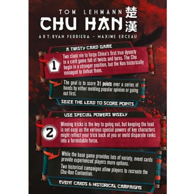 Image showing  Chu Han, Strategy Card Game, Area Control Deck,Builder, Ages 12 Plus, 2 Players