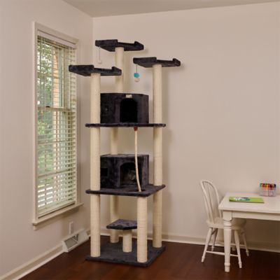 Image showing  82 in. Multi Level Big Cat Tree. Tall Multi Cats Tower with 2 Big Cat Condos A8202
