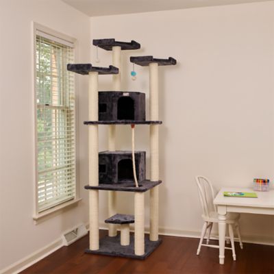 Image showing  82 in. Multi Level Big Cat Tree. Tall Multi Cats Tower with 2 Big Cat Condos A8202