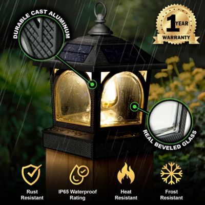 Image showing 6 th Classy Caps Edison Solar Lantern, Post Cap