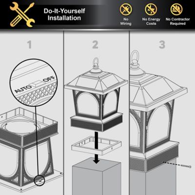 Image showing 8 th Classy Caps Edison Solar Lantern, Post Cap