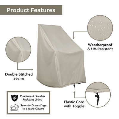 Image showing  Heavy Duty Weatherproof Patio Rocking Chair Cover, 45.25 H x 34.25 D x 27.25 in. W, Gray