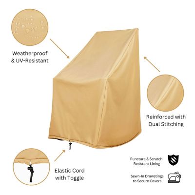 Image showing  Heavy Duty Weatherproof Patio Rocking Chair Cover, 45.25 H x 34.25 D x 27.25 in. W, Apricot, 4361PAR
