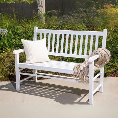 Image showing 1 th Shine Company 48 in. Carlisle Solid Wood Patio Garden Bench