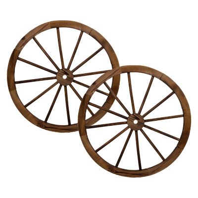 Shine Company 32 in. Decorative Rustic Wagon Wheel (Set of 2)