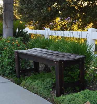 Image showing  4 ft. Hardwood Outdoor Backless Patio Bench
