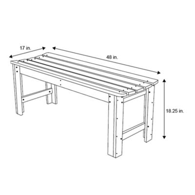 Image showing  4 ft. Hardwood Outdoor Backless Patio Bench