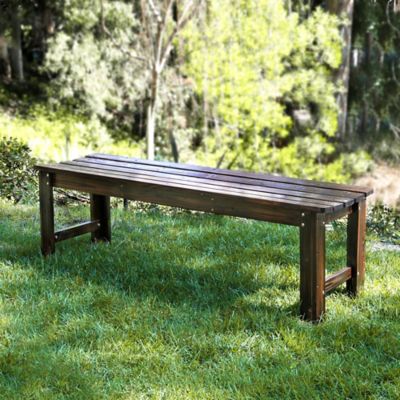 Image showing  5 ft. Hardwood Outdoor Backless Patio Garden Bench