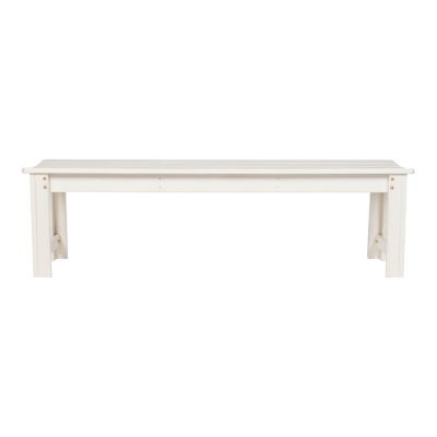 Image showing 1 th Shine Company 5 ft. Hardwood Outdoor Backless Patio Garden Bench