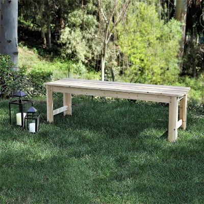 Image showing  5 ft. Hardwood Outdoor Backless Patio Garden Bench