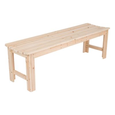 Image showing  5 ft. Hardwood Outdoor Backless Patio Garden Bench
