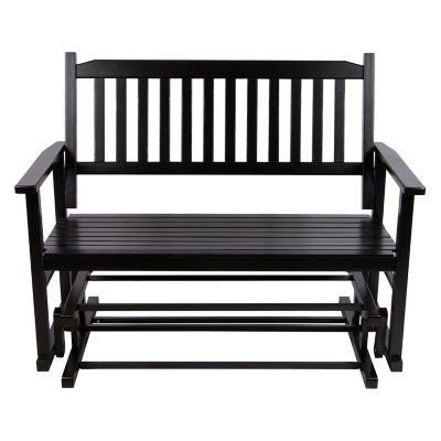 Image showing  2-Seat Outdoor Wood Double Glider Bench Patio Rocker