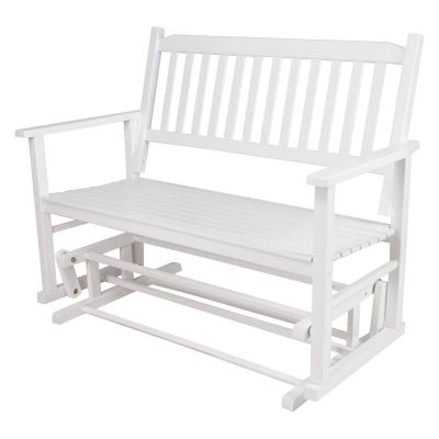 Image showing  2-Seat Outdoor Wood Double Glider Bench Patio Rocker