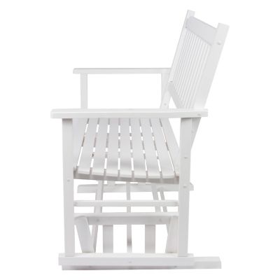 Image showing  2-Seat Outdoor Wood Double Glider Bench Patio Rocker