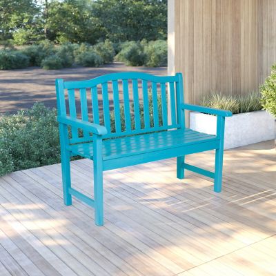 Image showing  44.75 x 36in. Slat Back Wood Patio Bench