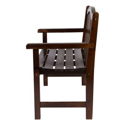 Image showing  44.75 x 36in. Slat Back Wood Patio Bench