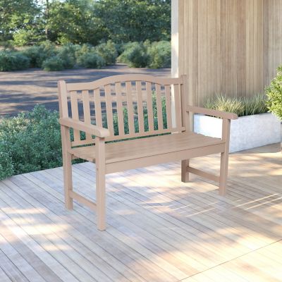 Image showing 1 th Shine Company 44.75 x 36in. Slat Back Wood Patio Bench