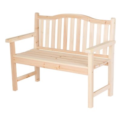 Shine Company 44.75 in. x 36 in. Slat Back Wood Patio Bench