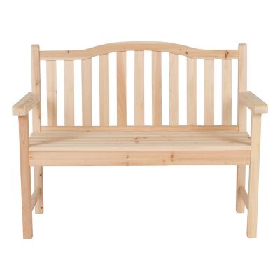 Image showing  44.75 x 36in. Slat Back Wood Patio Bench