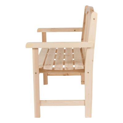 Image showing  44.75 x 36in. Slat Back Wood Patio Bench