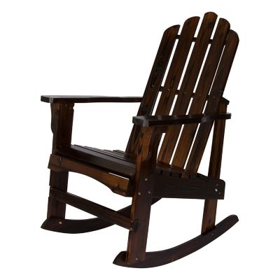 Shine Company Homestead Wood Adirondack Rustic Rocking Chair with Rust Resistant Steel Hardware