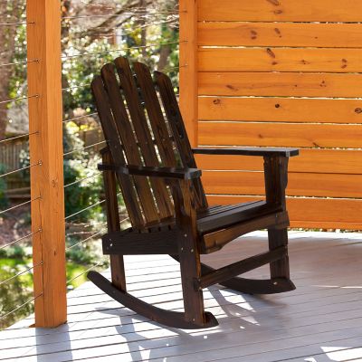 Image showing  Homestead Wood Adirondack Rustic Rocking Chair with Rust Resistant Steel Hardware