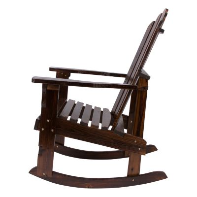Image showing  Homestead Wood Adirondack Rustic Rocking Chair with Rust Resistant Steel Hardware