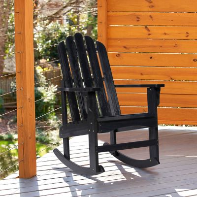 Image showing  Homestead Wood Adirondack Rustic Rocking Chair with Rust Resistant Steel Hardware