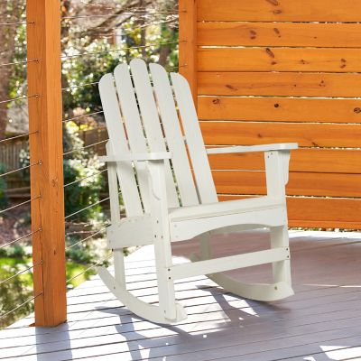 Image showing 1 th Shine Company Homestead Wood Adirondack Rustic Rocking Chair with Rust Resistant Steel Hardware