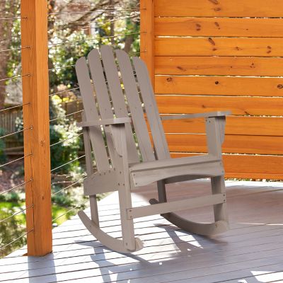Image showing 1 th Shine Company Homestead Wood Adirondack Rustic Rocking Chair with Rust Resistant Steel Hardware